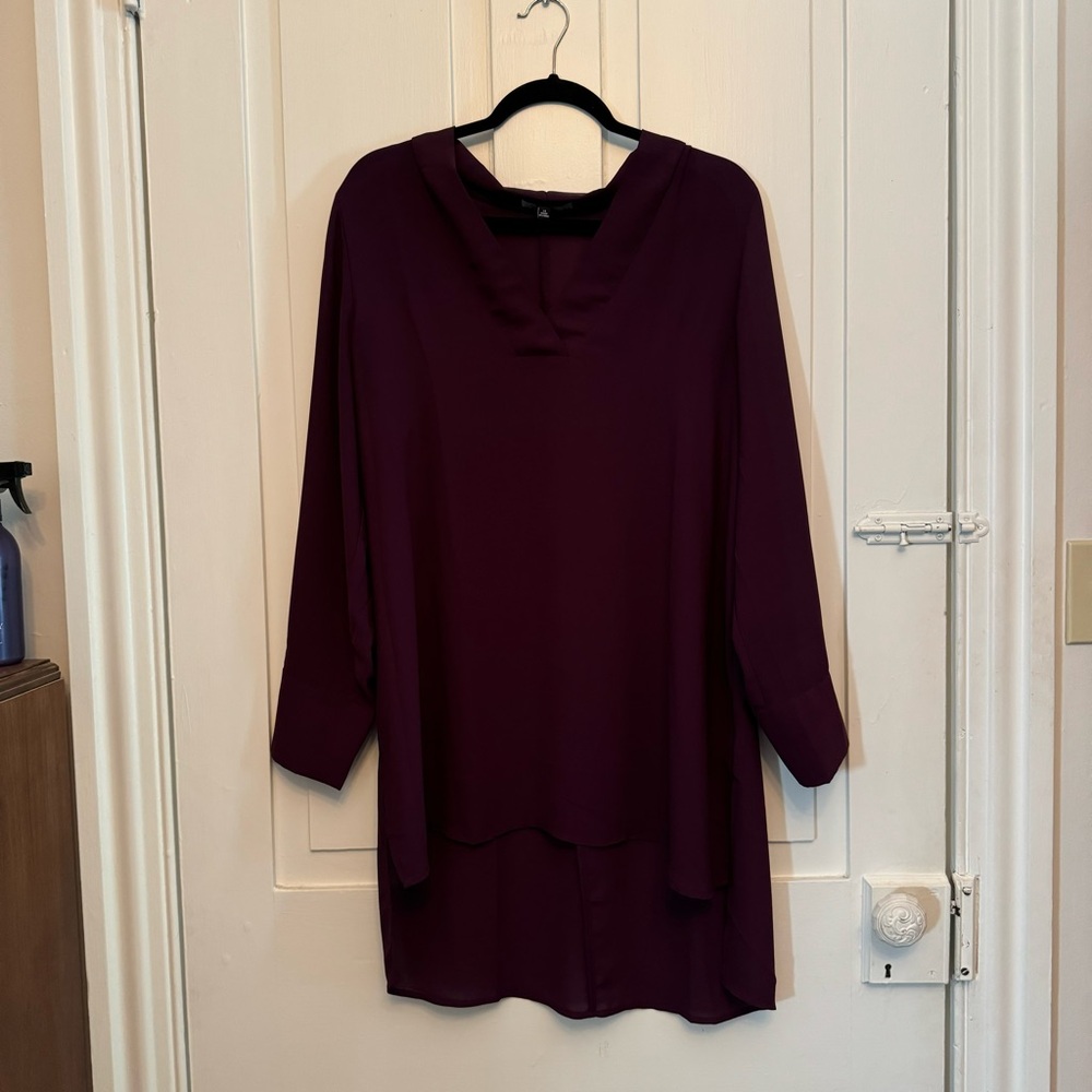 ✨eloquii long sleeve purple v-neck blouse✨